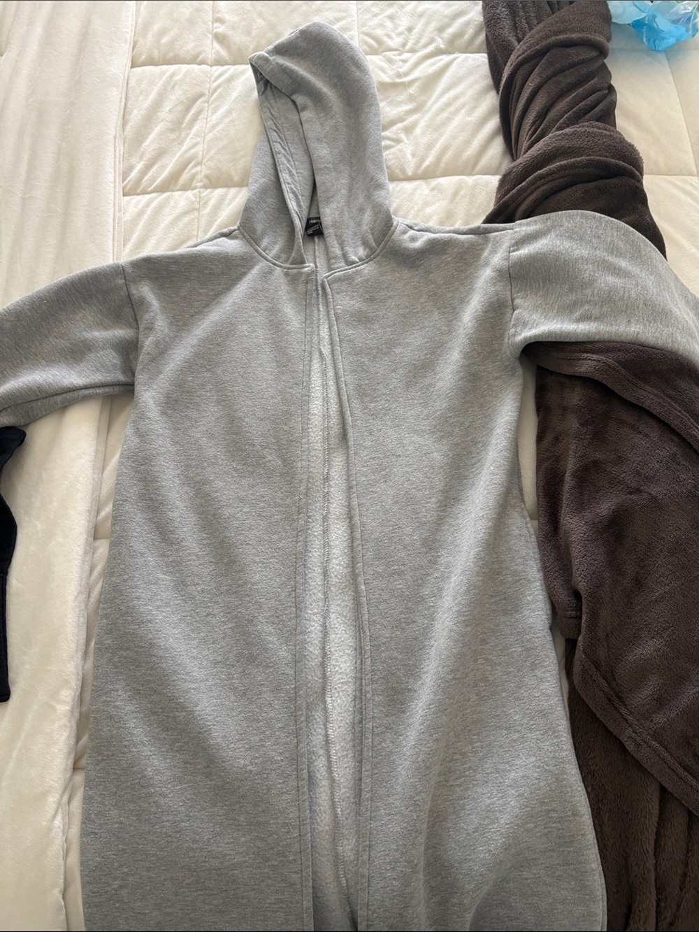 Forever 21 Gray Hooded Sweater Cardigan